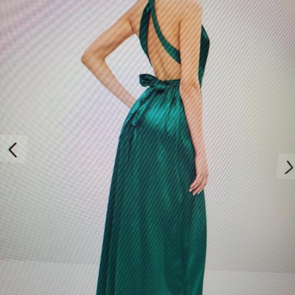 Emerald Green Criss-Cross Maxi Dress NWT - Picture 4 of 4